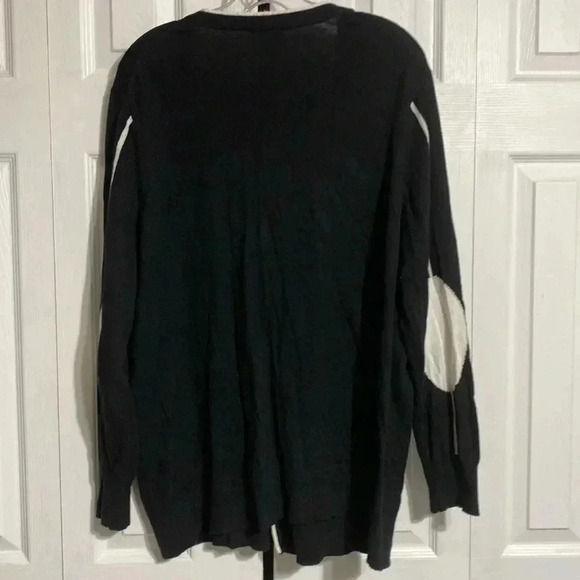 Court & Rowe womans cotton wool black & cream cardigan sweater 1X - Picture 8 of 11